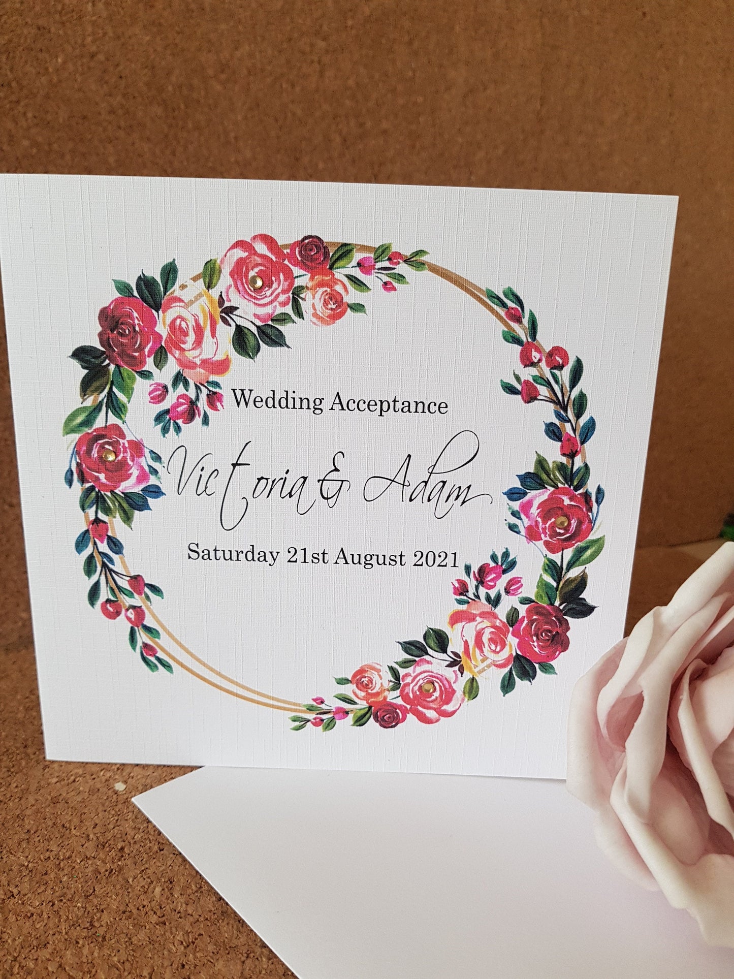 Personalised Wedding Acceptance/ RVSP Card