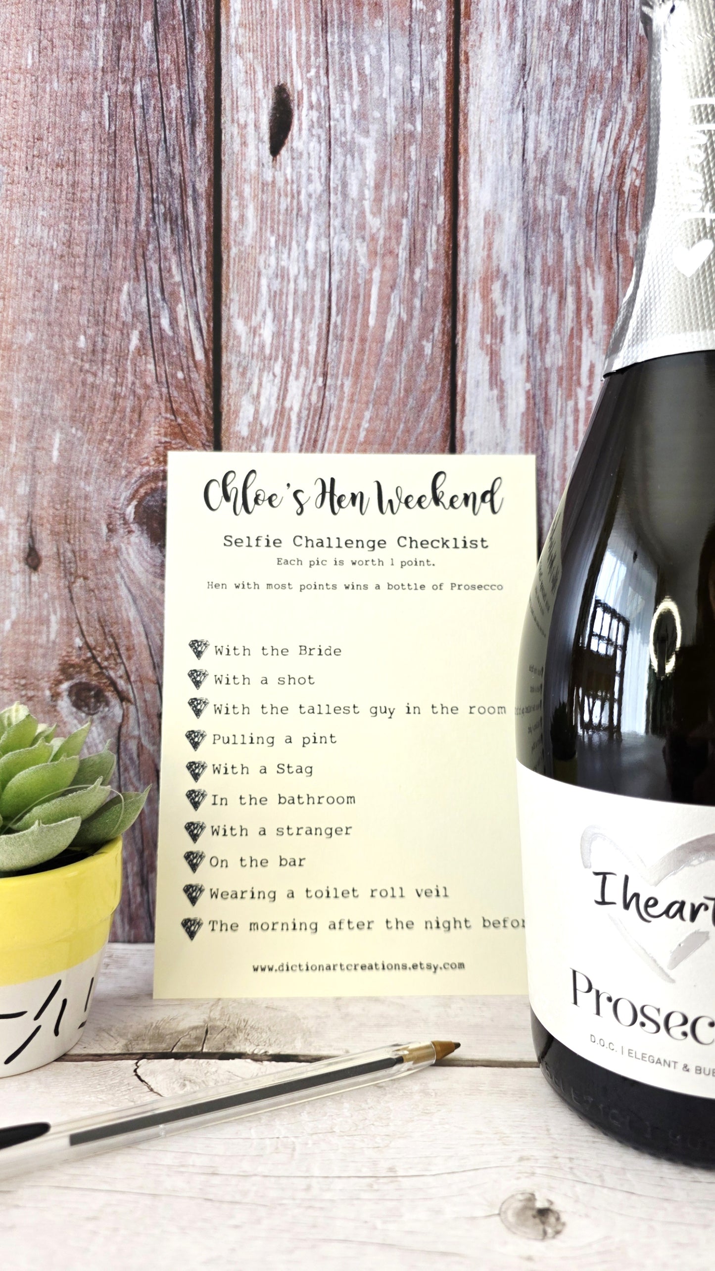 Hen Party Selfie Challenge Cards Pack
