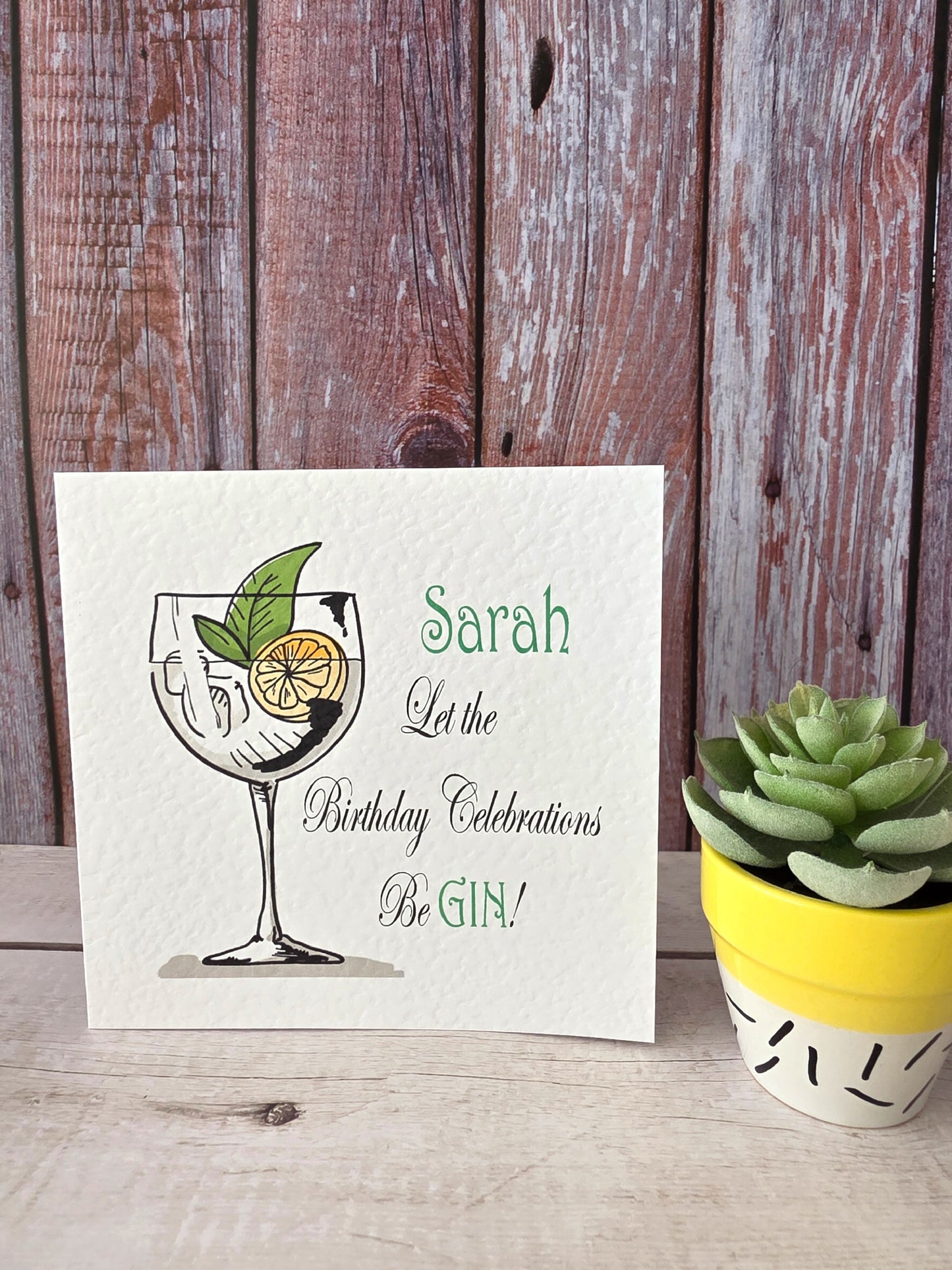 Personalised Gin Birthday Card