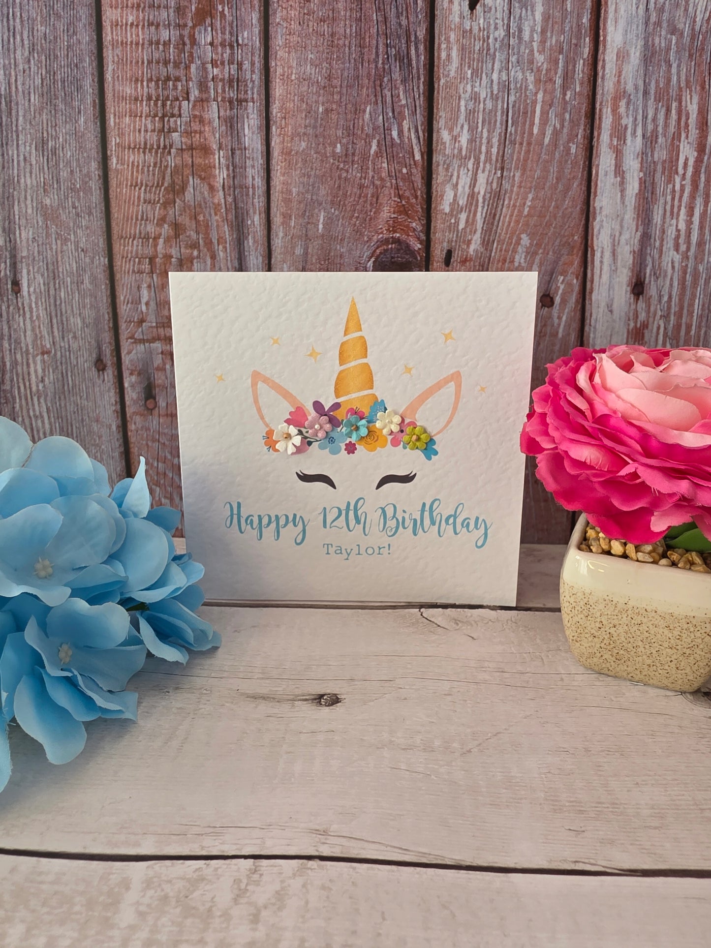 Personalised Unicorn Age Birthday Card