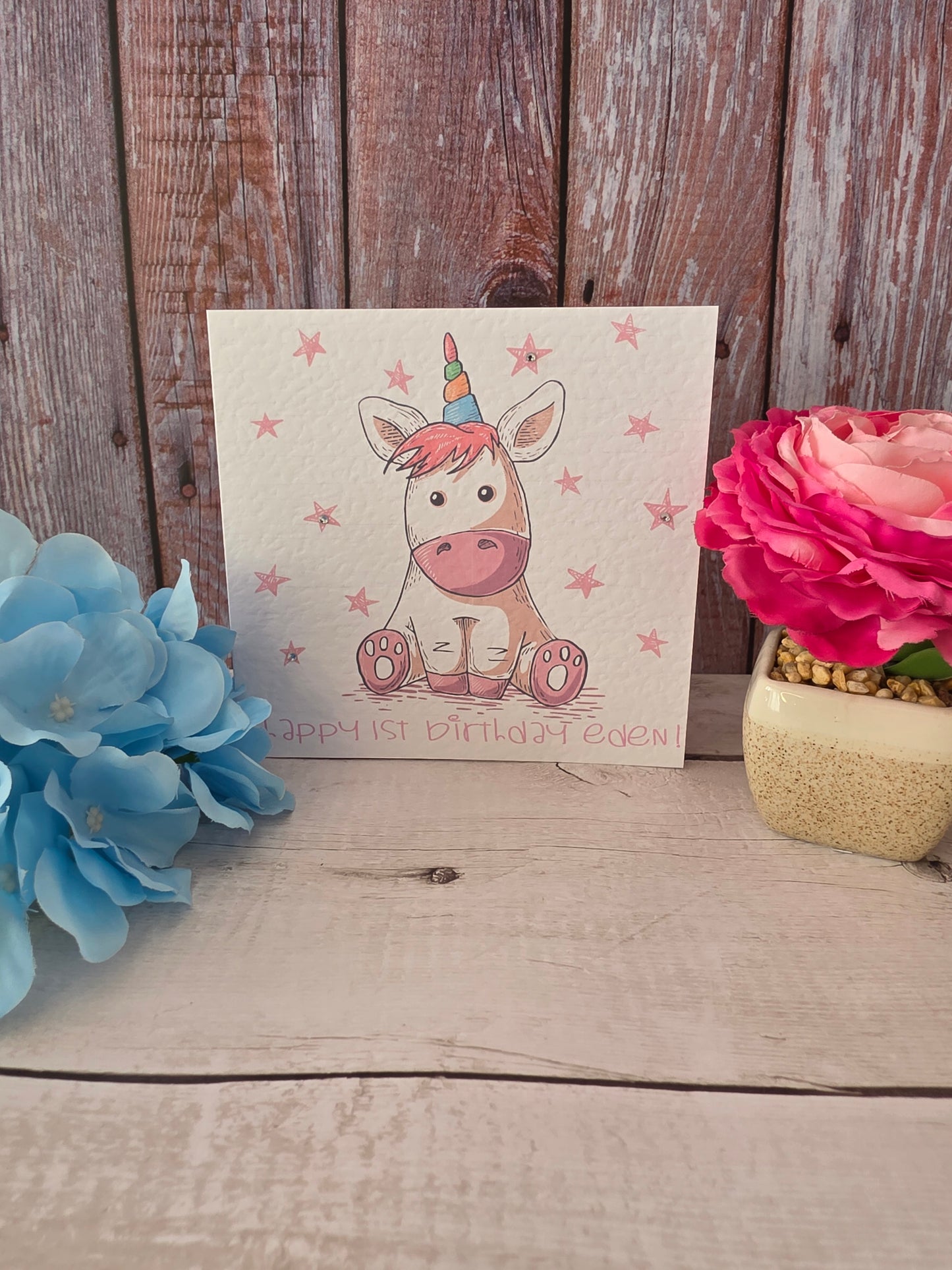 Personalised Unicorn Birthday Card