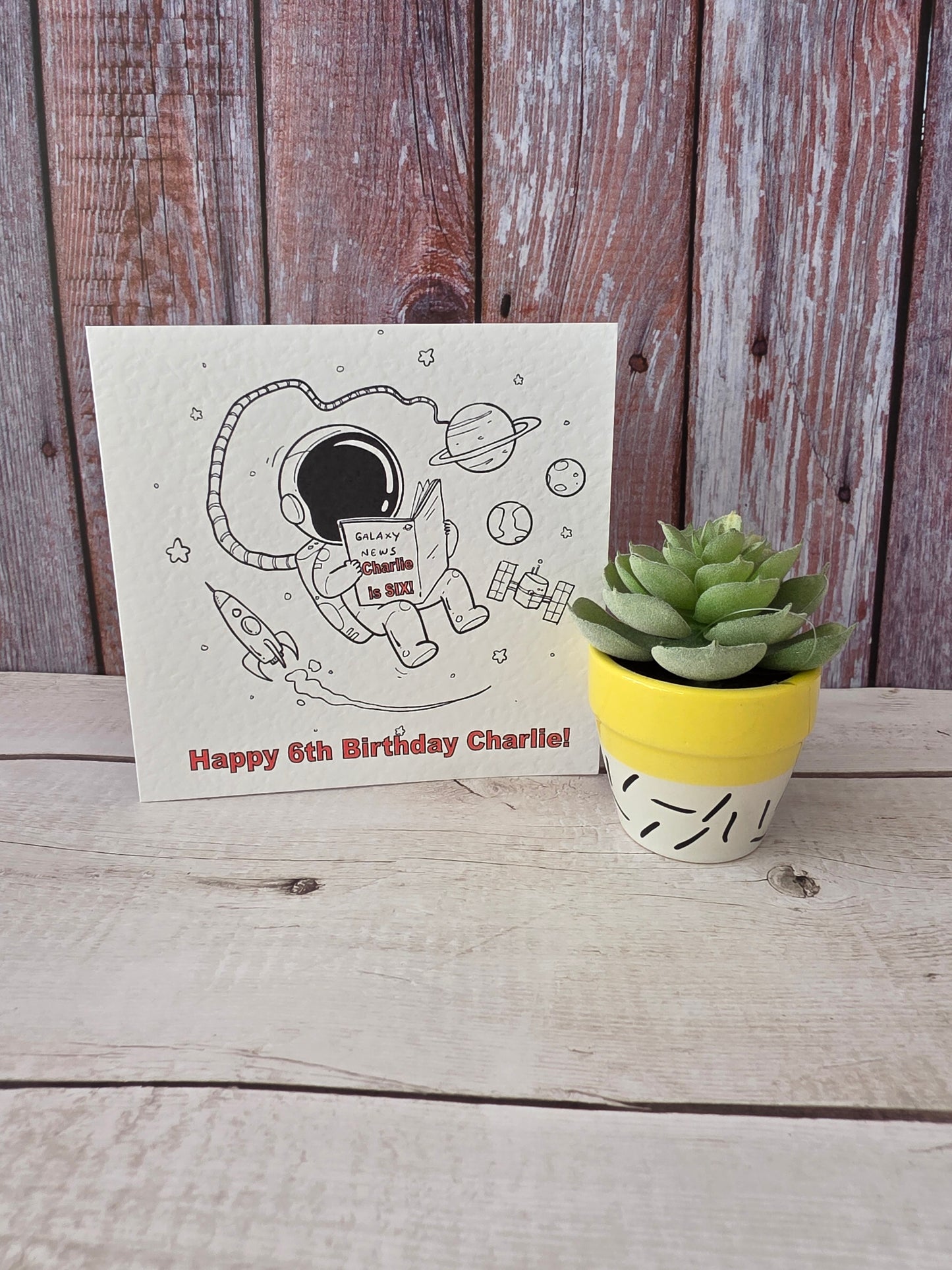 Personalised Space Birthday Card