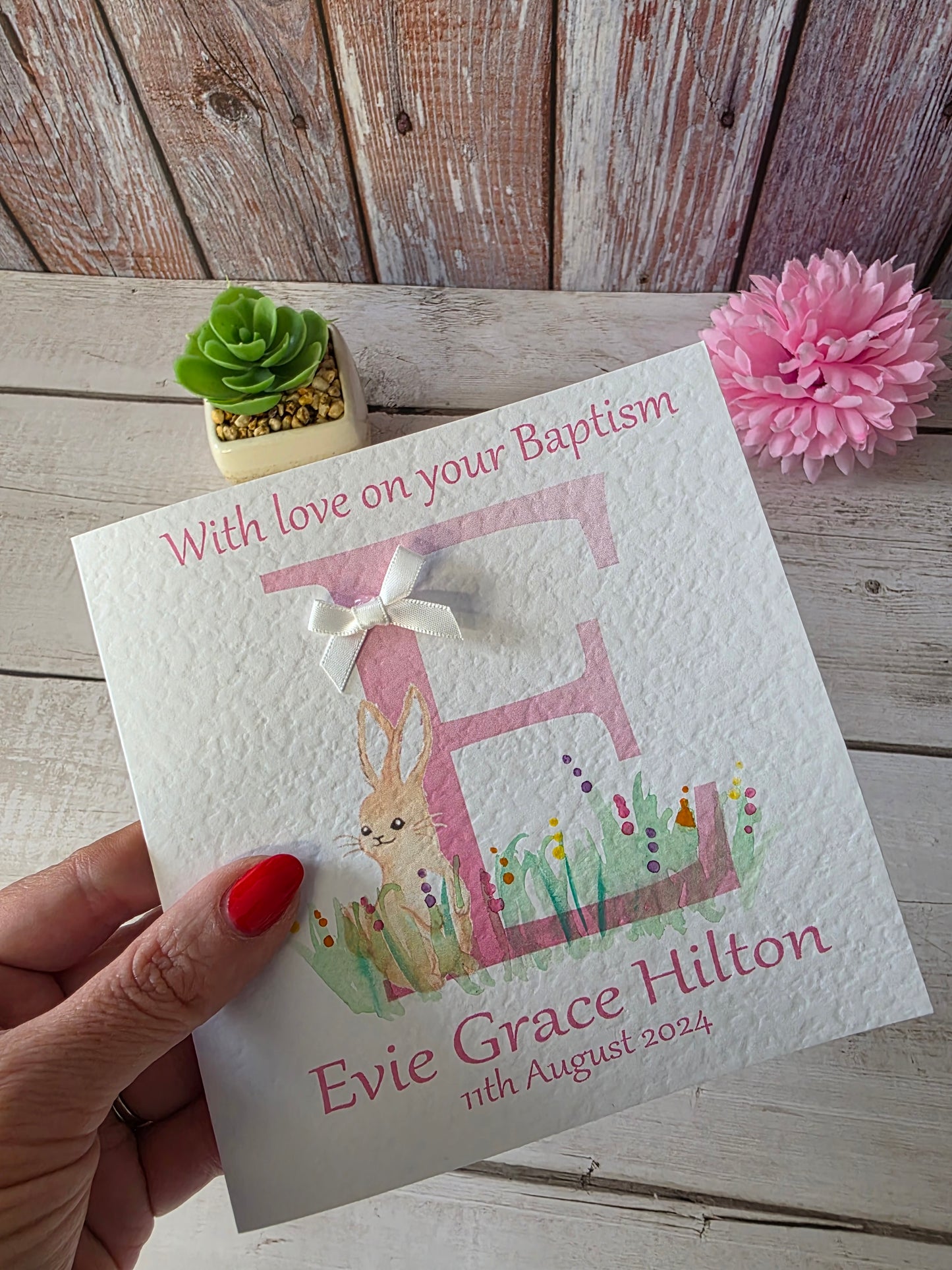 Personalised Girl Christening Card