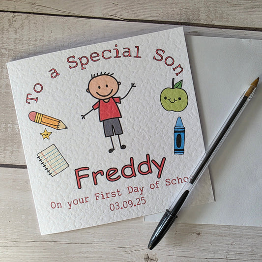 Girl's First Day of School Card