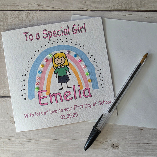 Girl's First Day of School Card