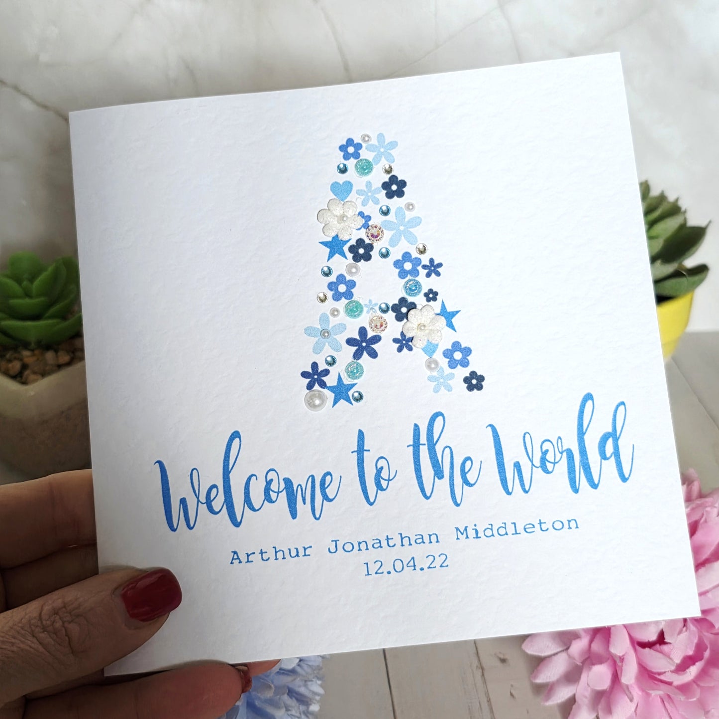 Personalised New Baby Girl Card