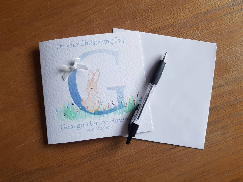 Personalised Boy Christening Card