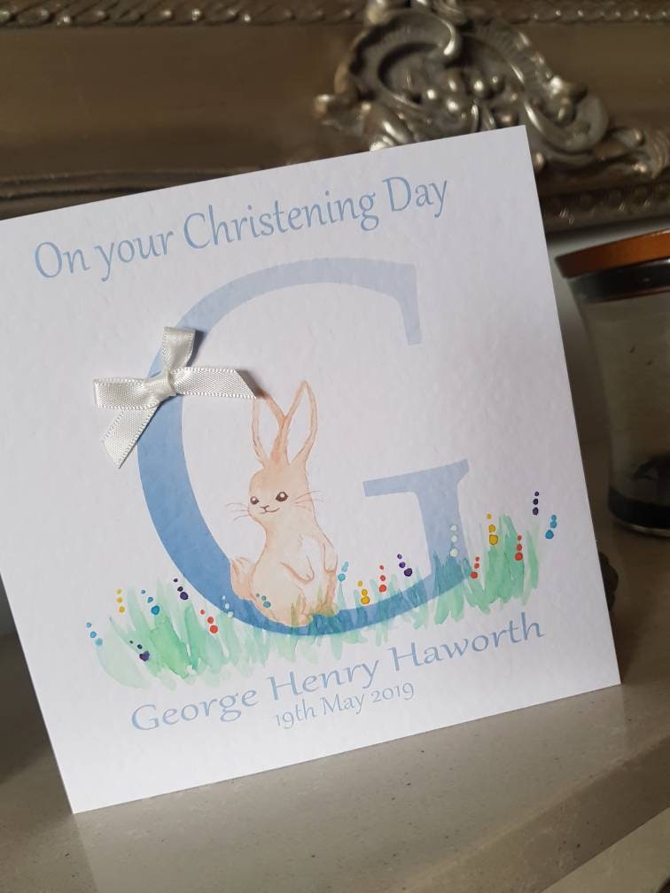 Personalised Boy Christening Card