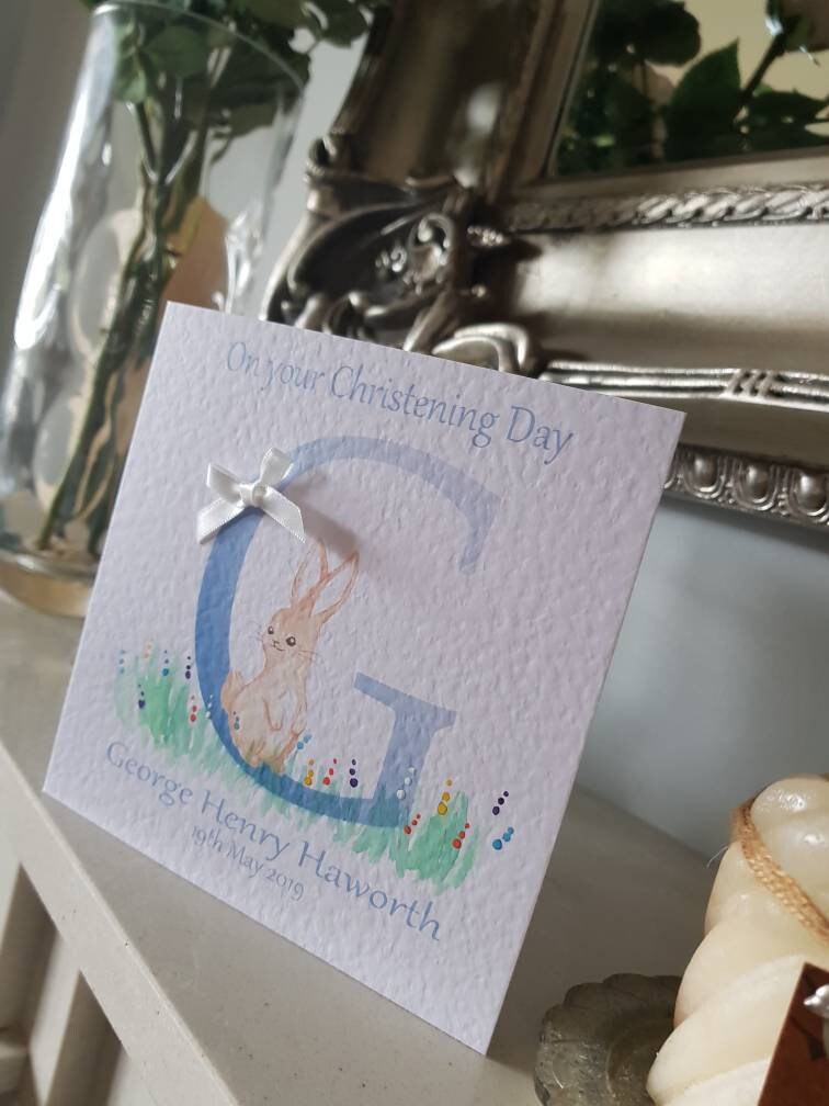 Personalised Boy Christening Card