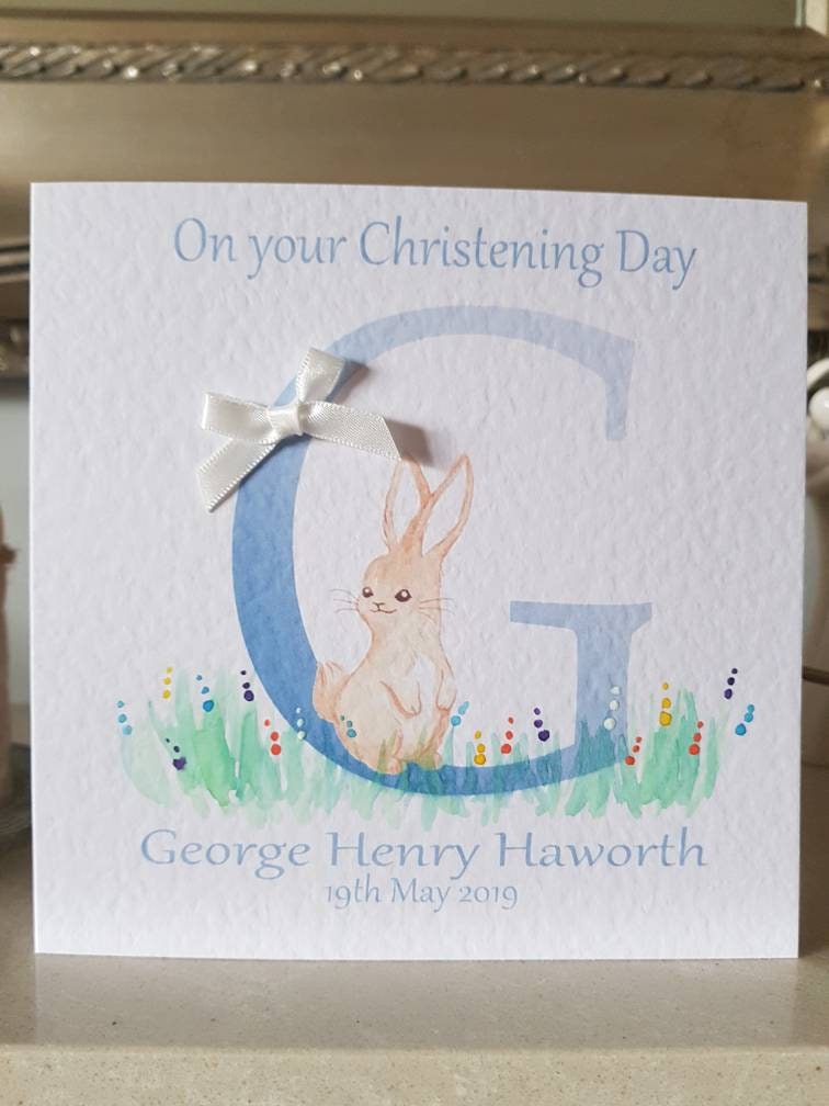 Personalised Boy Christening Card