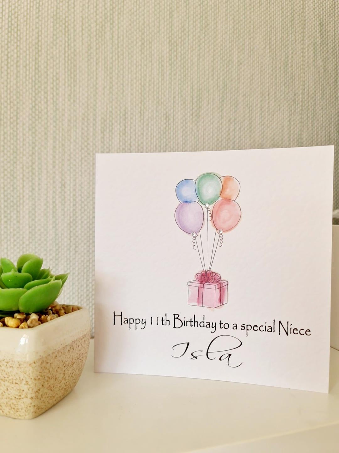 Girl's Personalised Birthday Card
