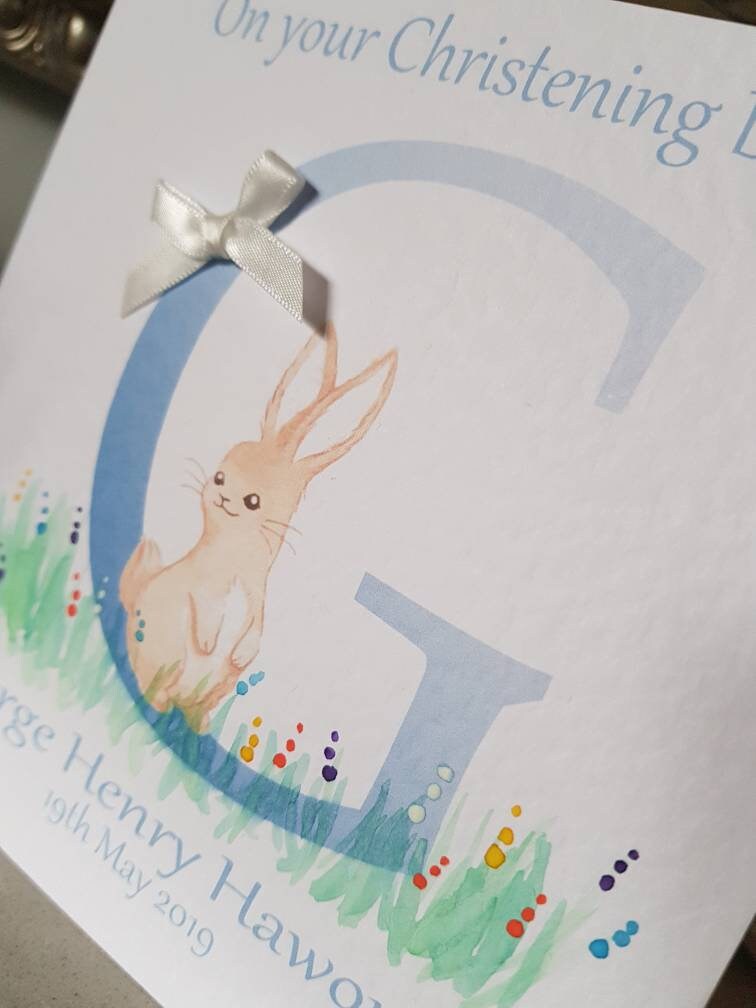 Personalised Boy Christening Card