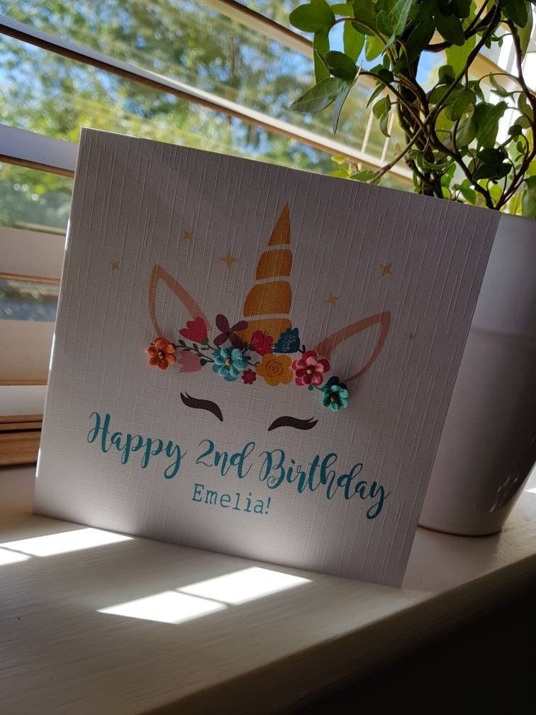 Personalised Unicorn Age Birthday Card