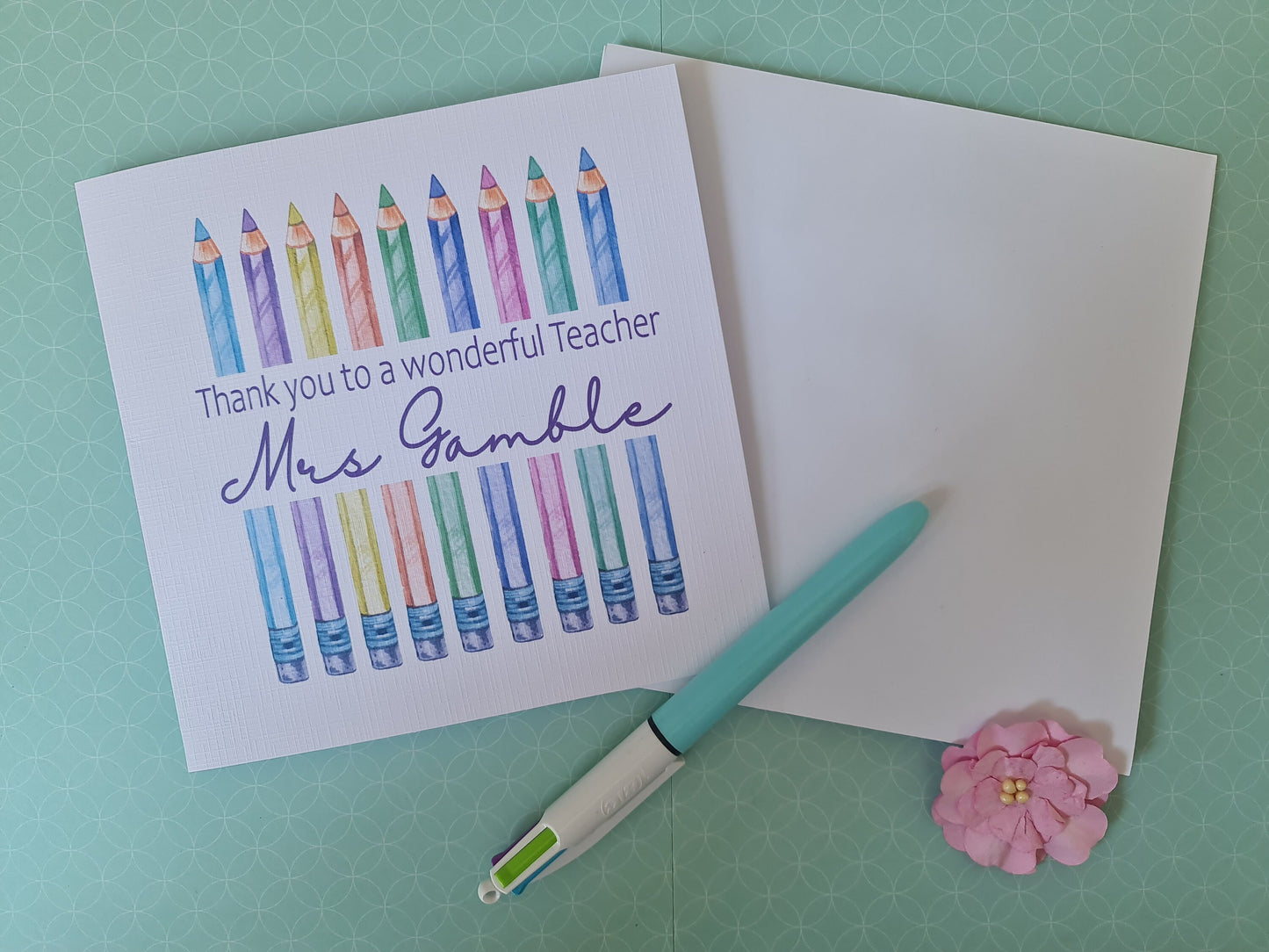 Personalised Teacher Thank You Card