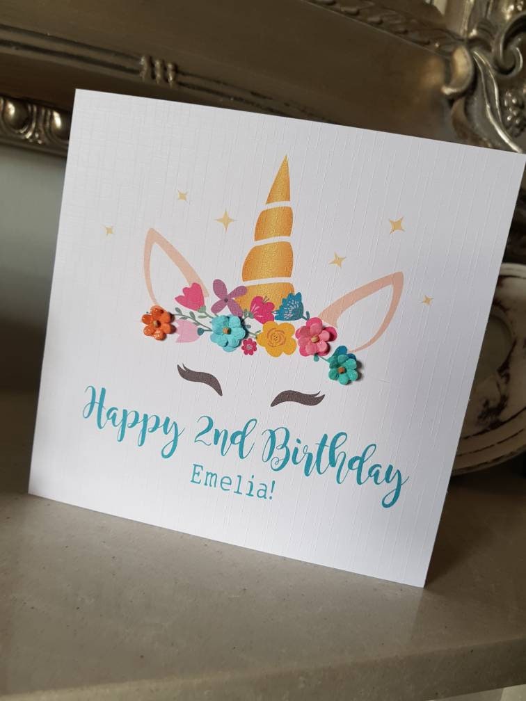 Personalised Unicorn Age Birthday Card