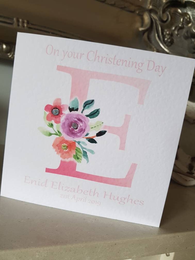Personalised Girl Christening Card