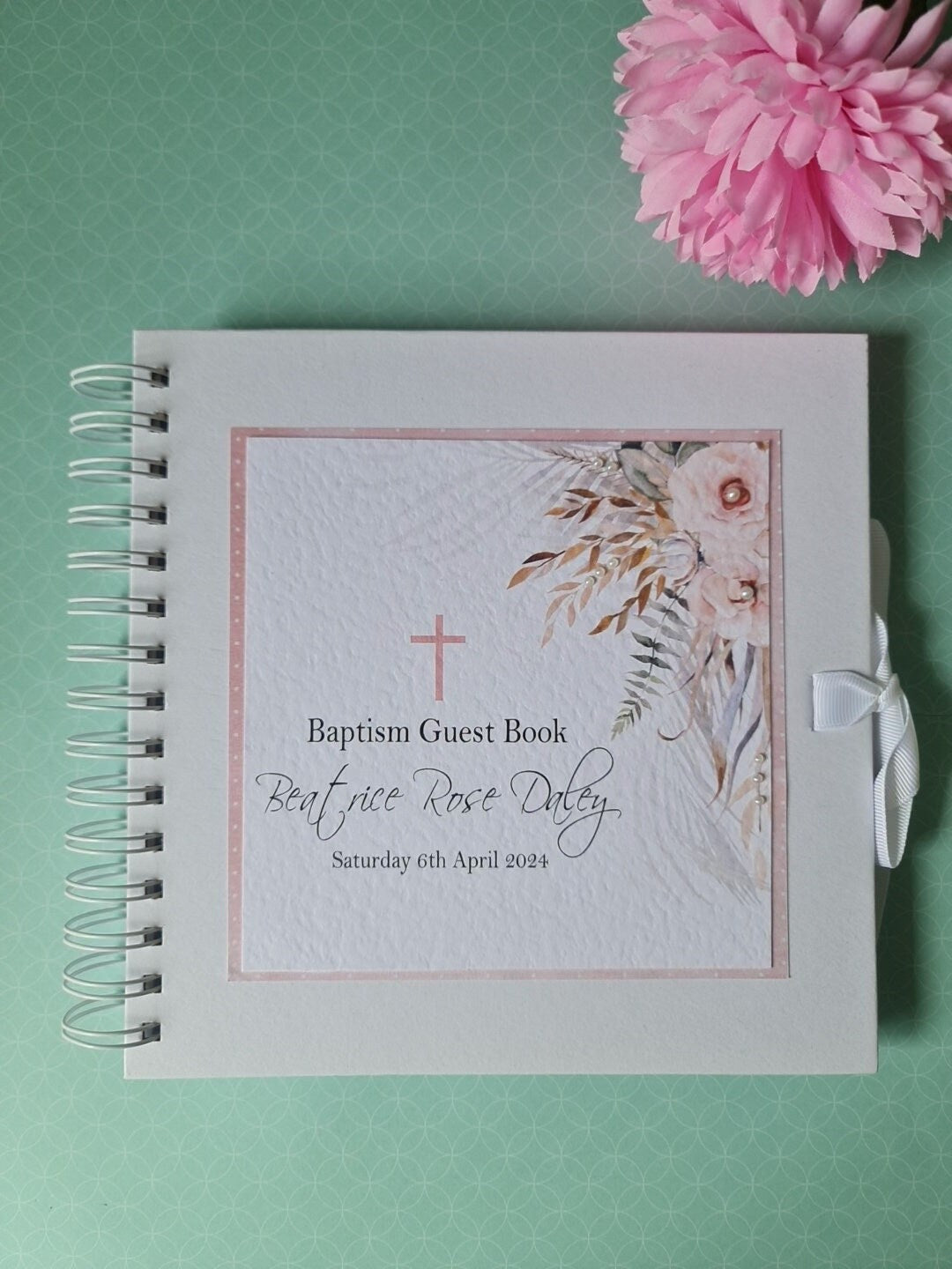 Personalised Boho Christening Guest Book