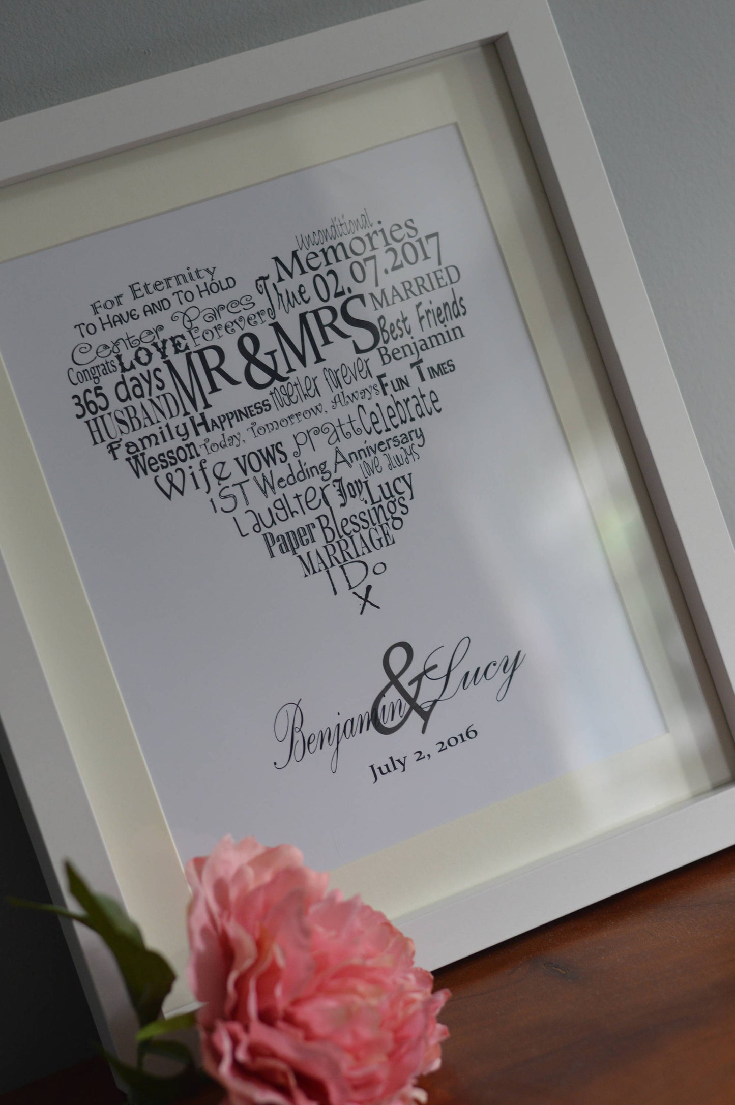 Personalised Wedding Word Art Gift