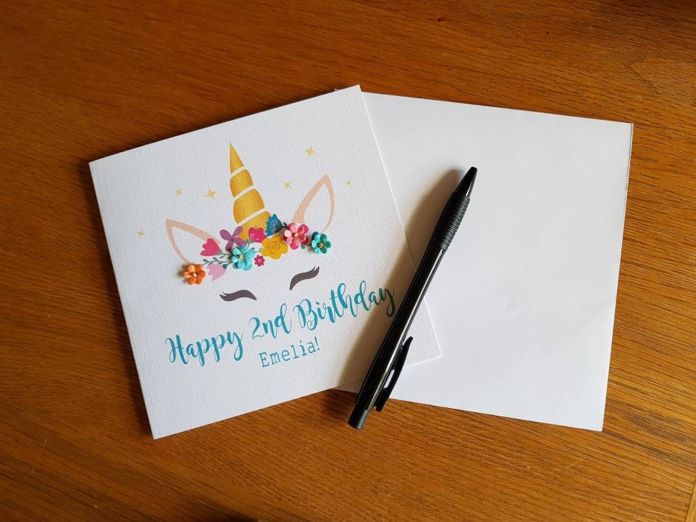 Personalised Unicorn Age Birthday Card