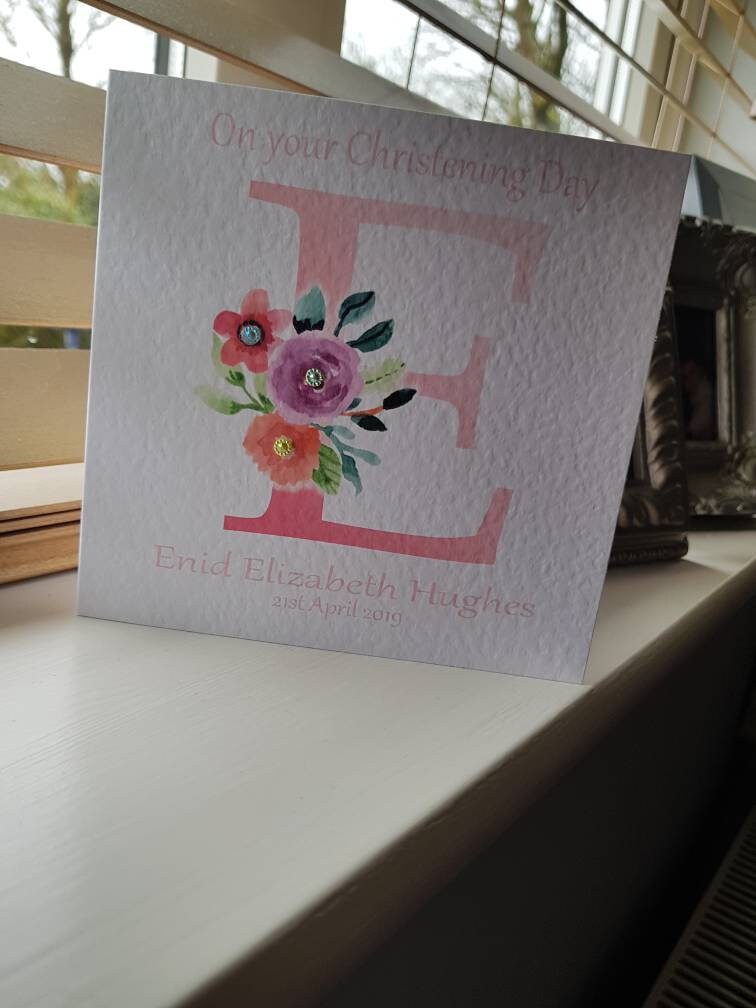 Personalised Girl Christening Card