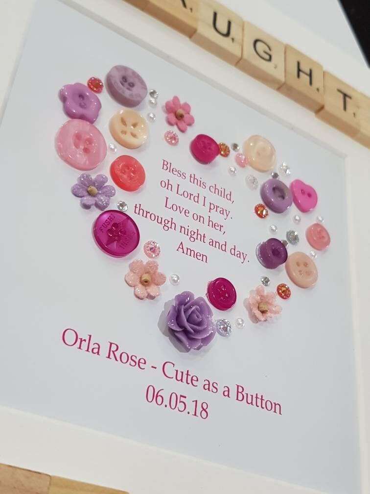Personalised Christening Baby Frame