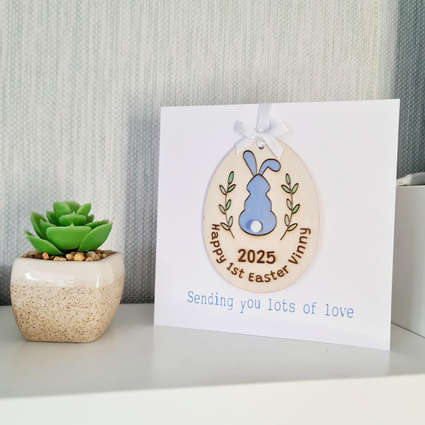 Personalised First Easter Decoration Card