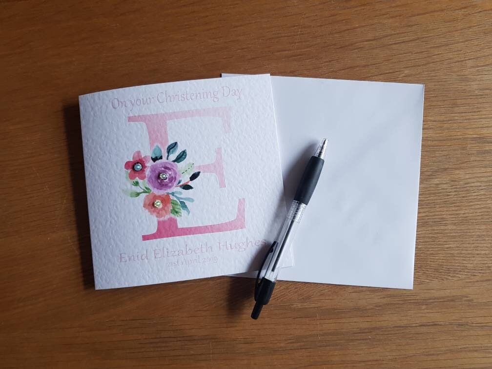 Personalised Girl Christening Card