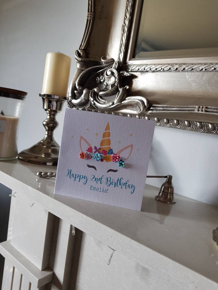 Personalised Unicorn Age Birthday Card