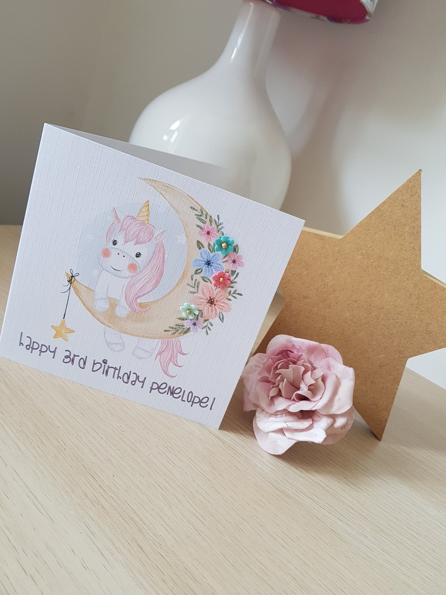 Personalised Unicorn Birthday Card