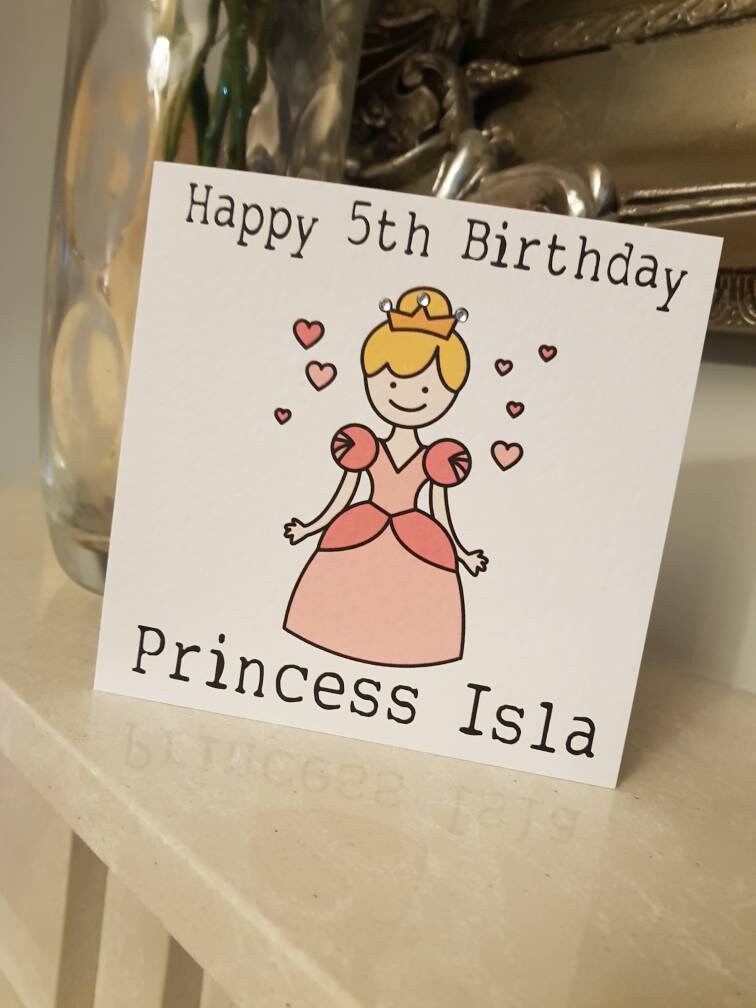 Personalised Princess Age Birthday Card