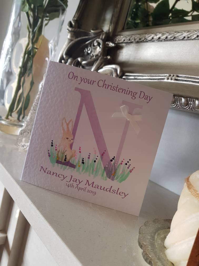 Personalised Girl Christening Card