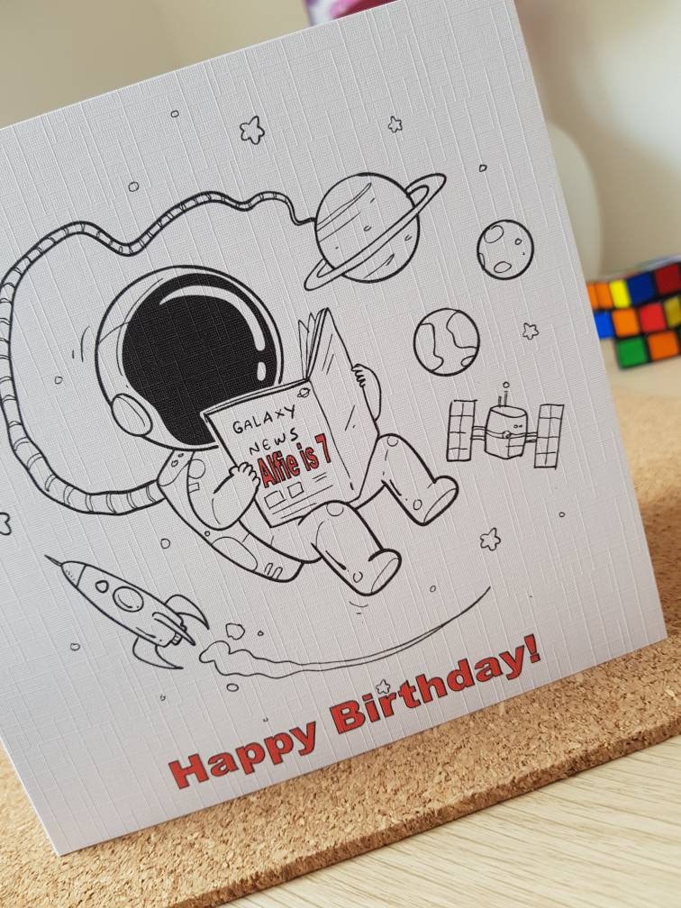 Personalised Space Birthday Card