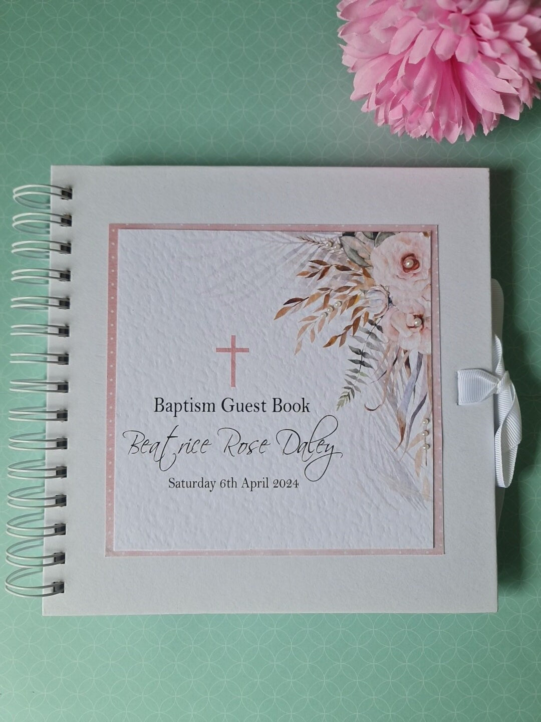 Personalised Boho Christening Guest Book