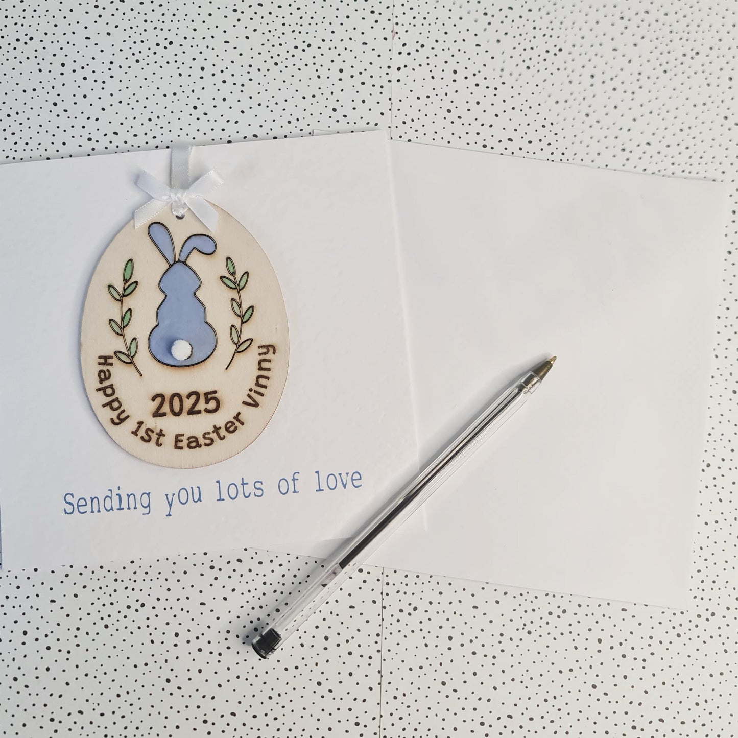 Personalised First Easter Decoration Card