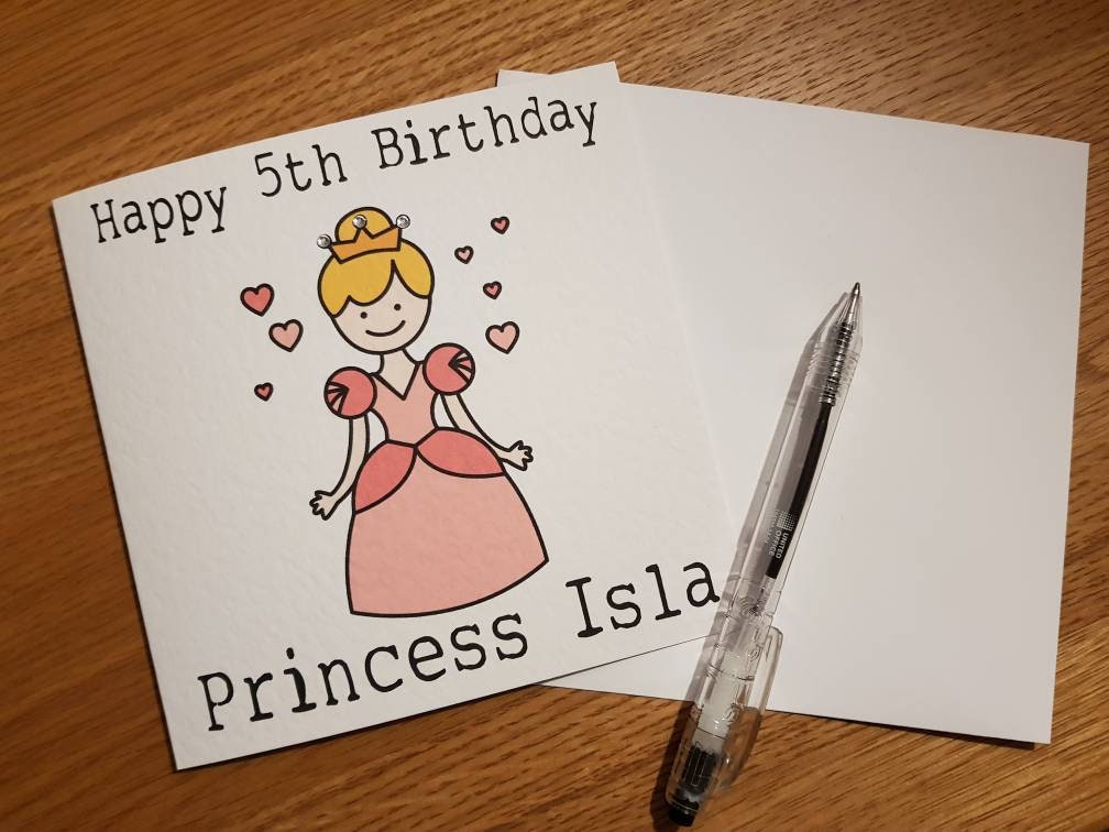 Personalised Princess Age Birthday Card