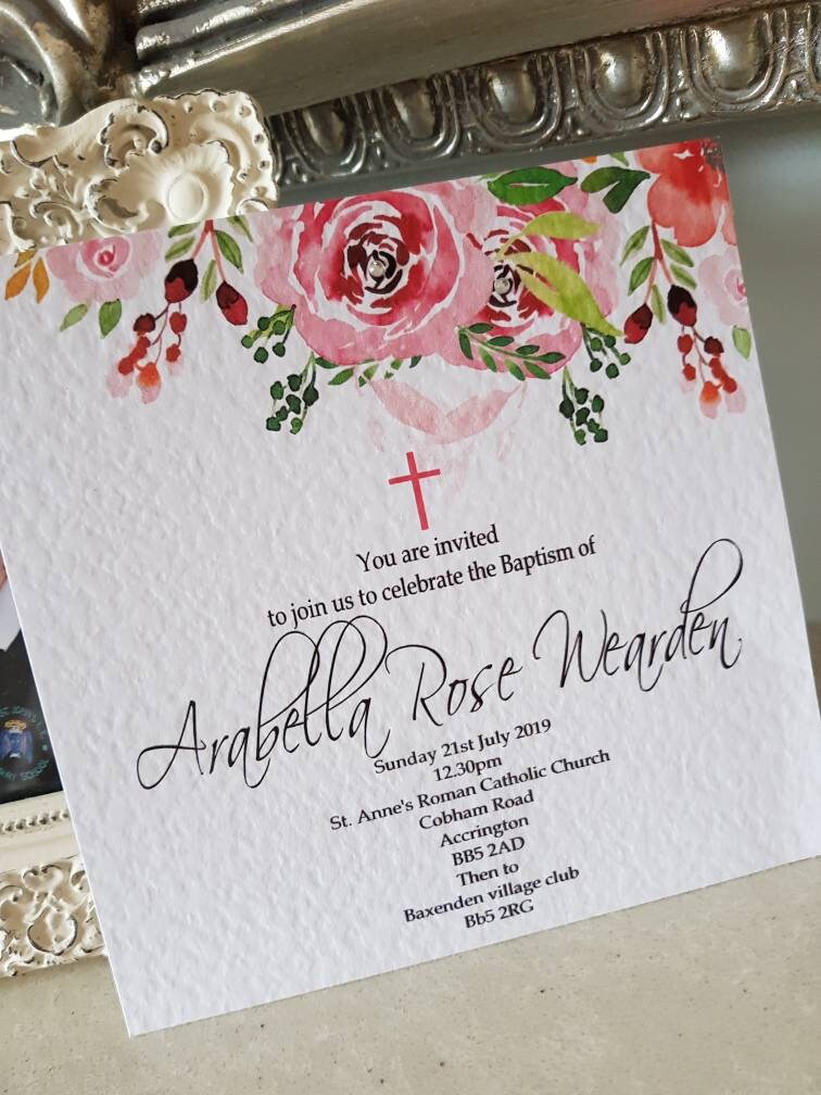 Personalised Floral Invitations (Pack of 10)