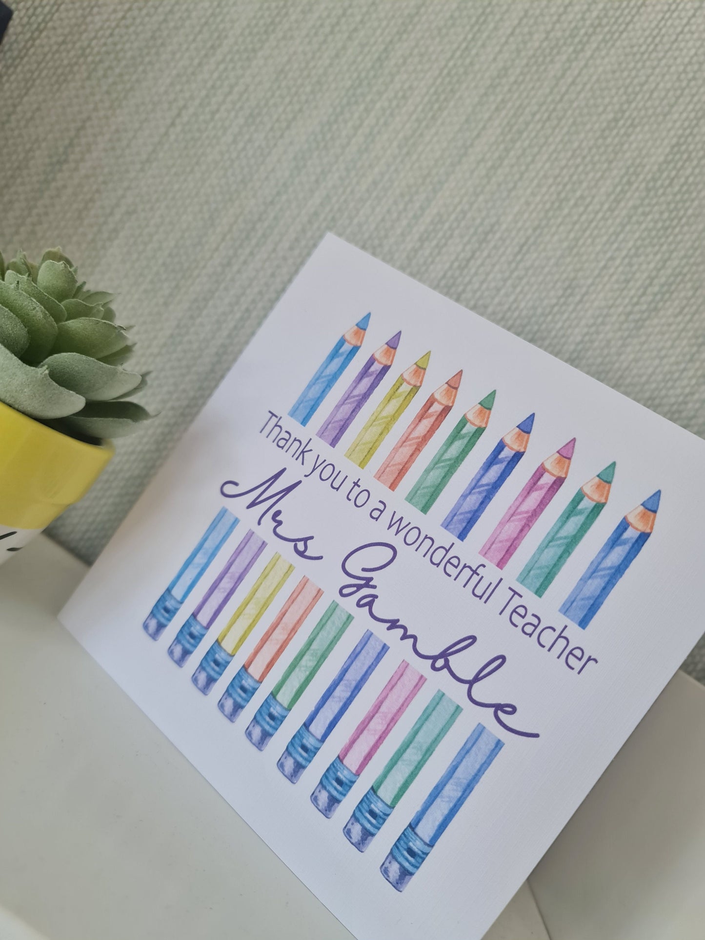 Personalised Teacher Thank You Card
