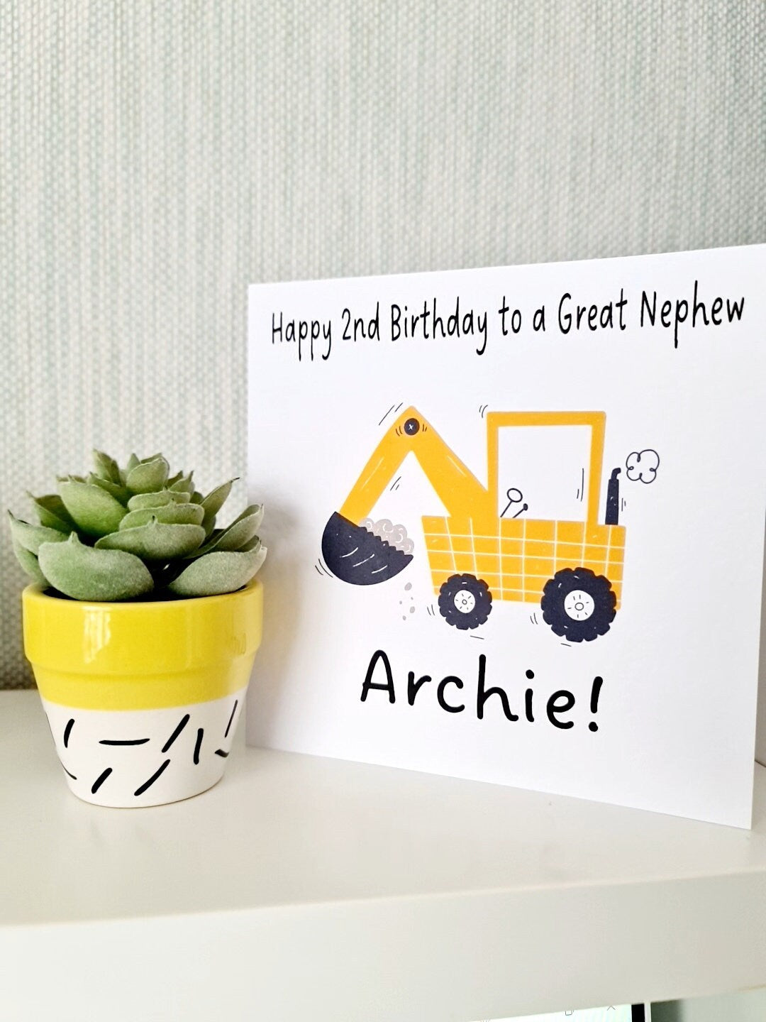 Personalised Digger Birthday Card