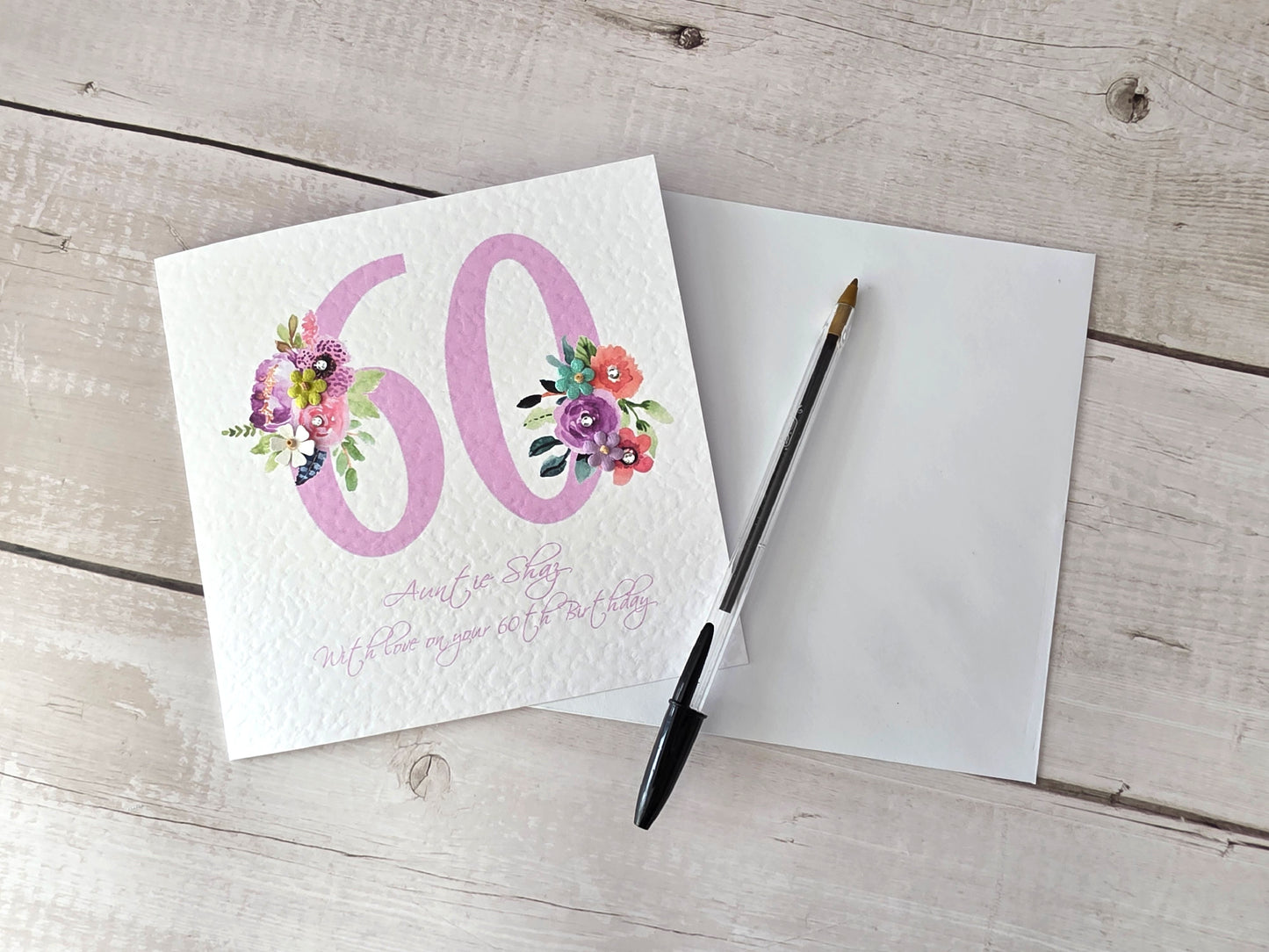 Pretty Personalised Age Birthday Card
