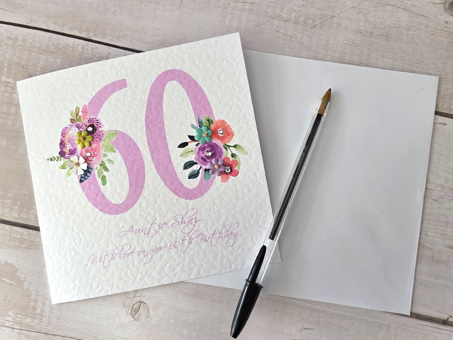 Pretty Personalised Age Birthday Card