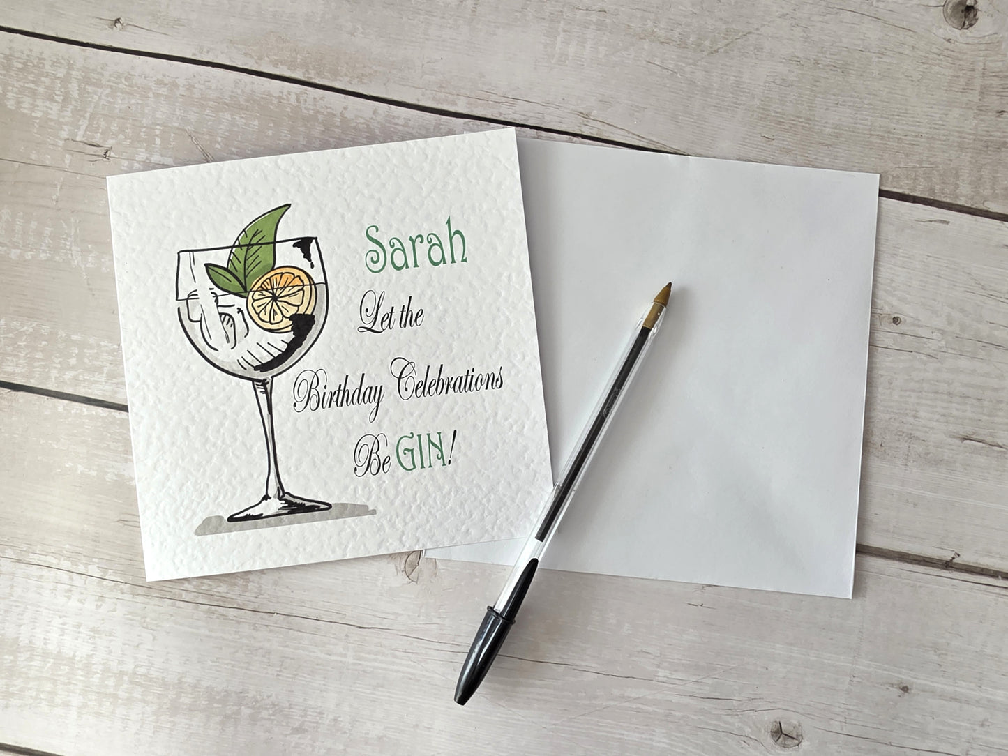 Personalised Gin Birthday Card