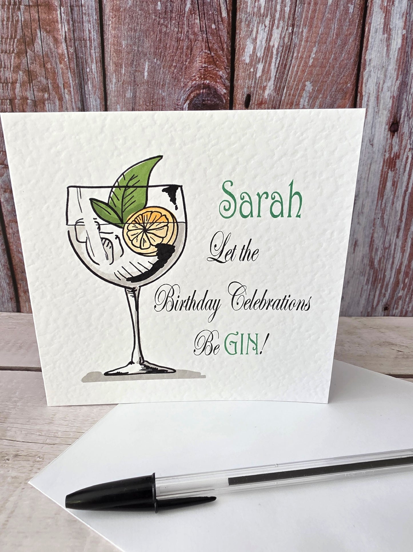 Personalised Gin Birthday Card
