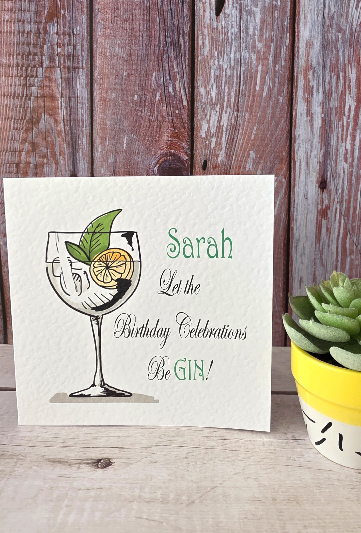 Personalised Gin Birthday Card