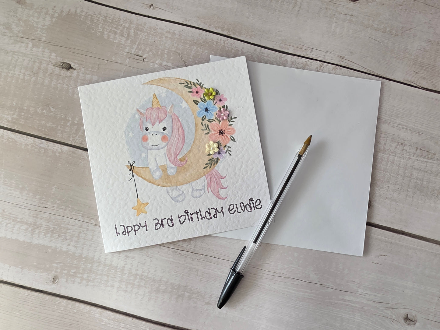 Personalised Unicorn Birthday Card