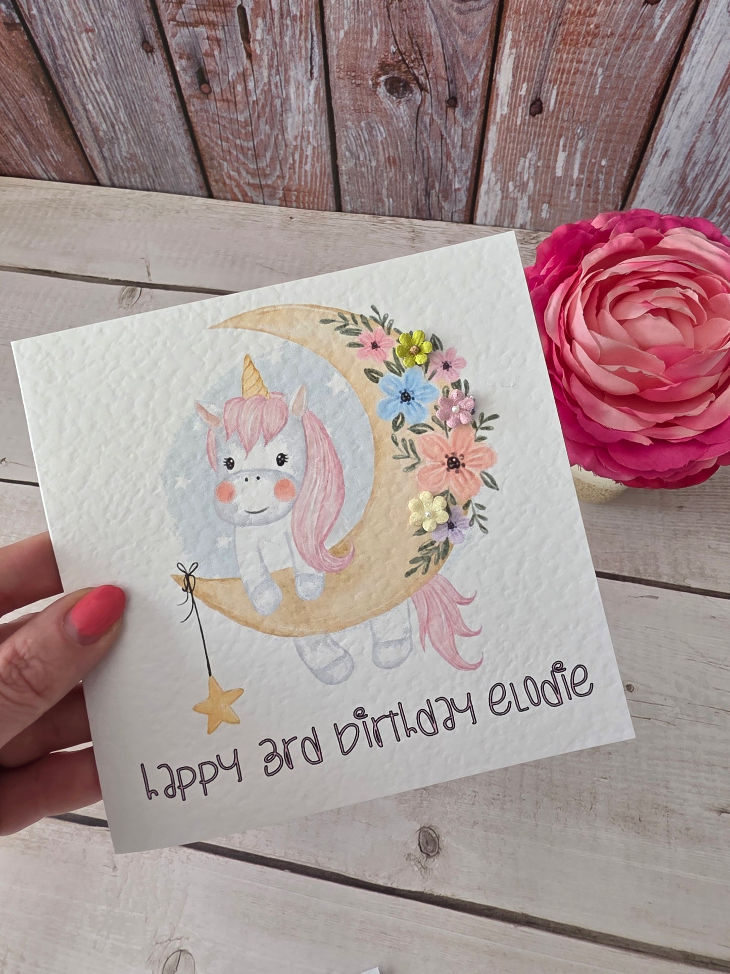 Personalised Unicorn Birthday Card