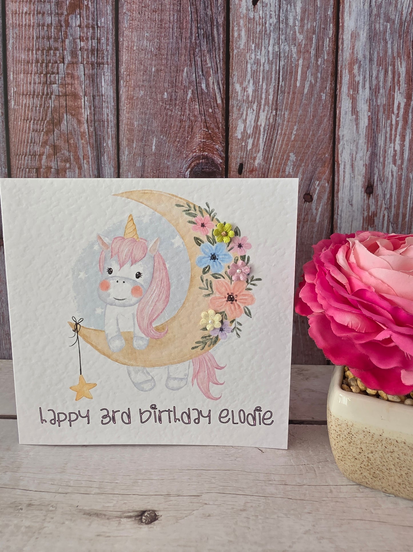 Personalised Unicorn Birthday Card