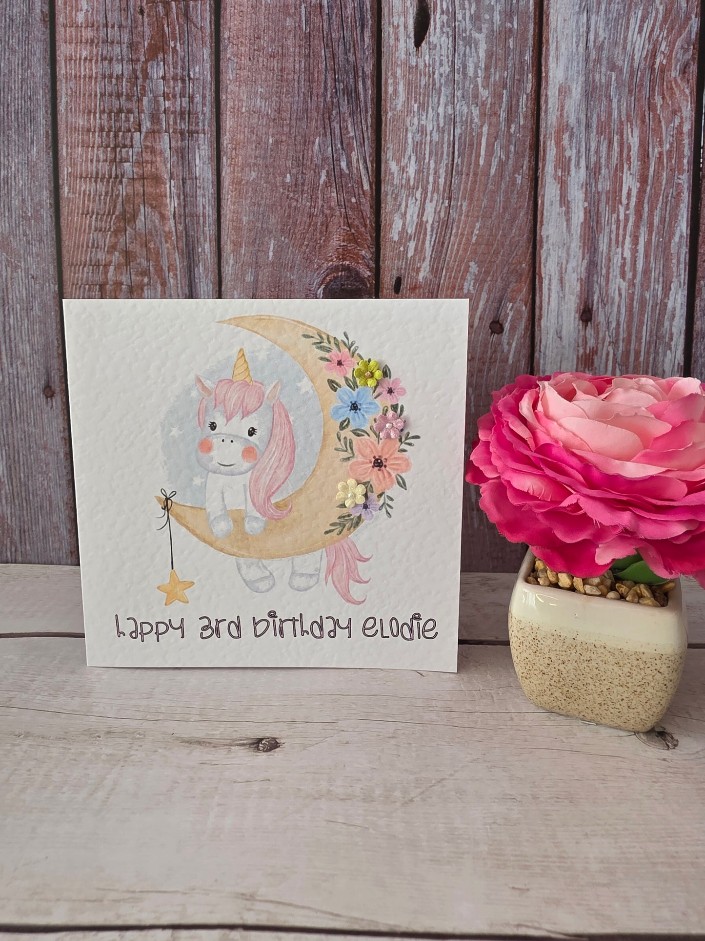 Personalised Unicorn Birthday Card