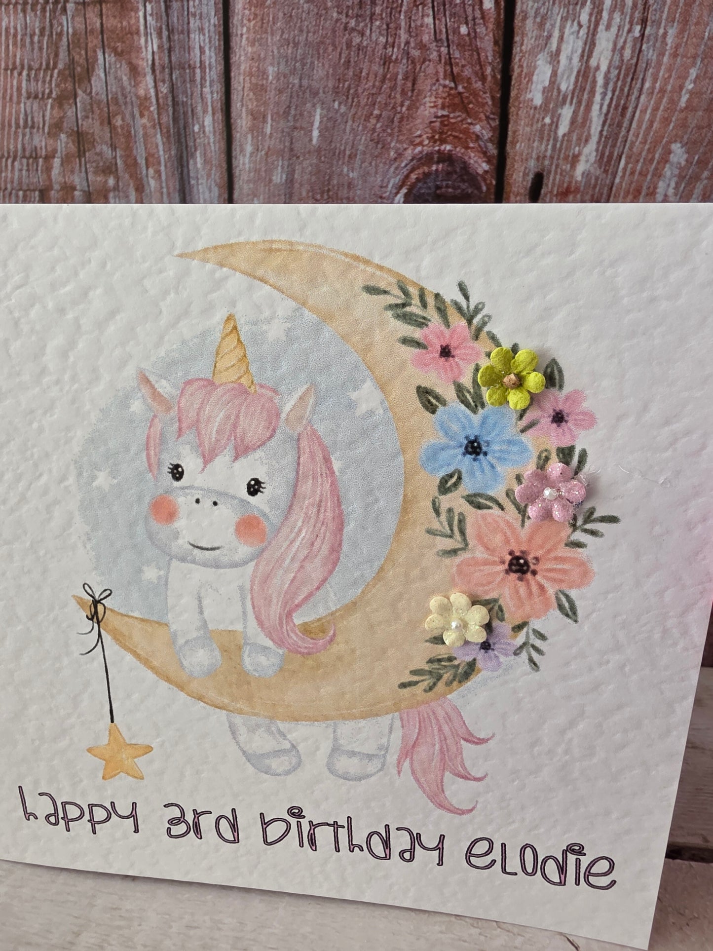 Personalised Unicorn Birthday Card