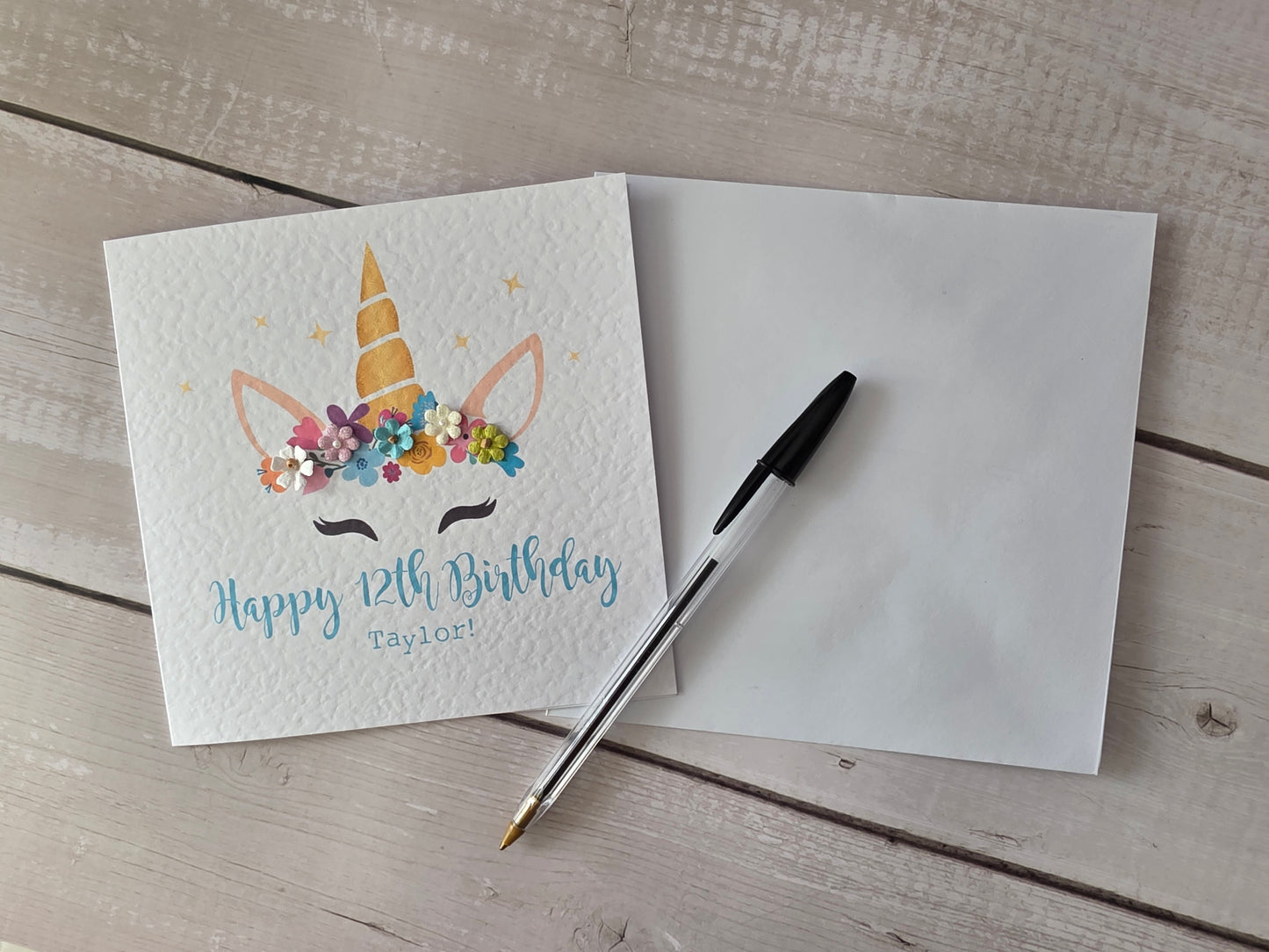 Personalised Unicorn Age Birthday Card