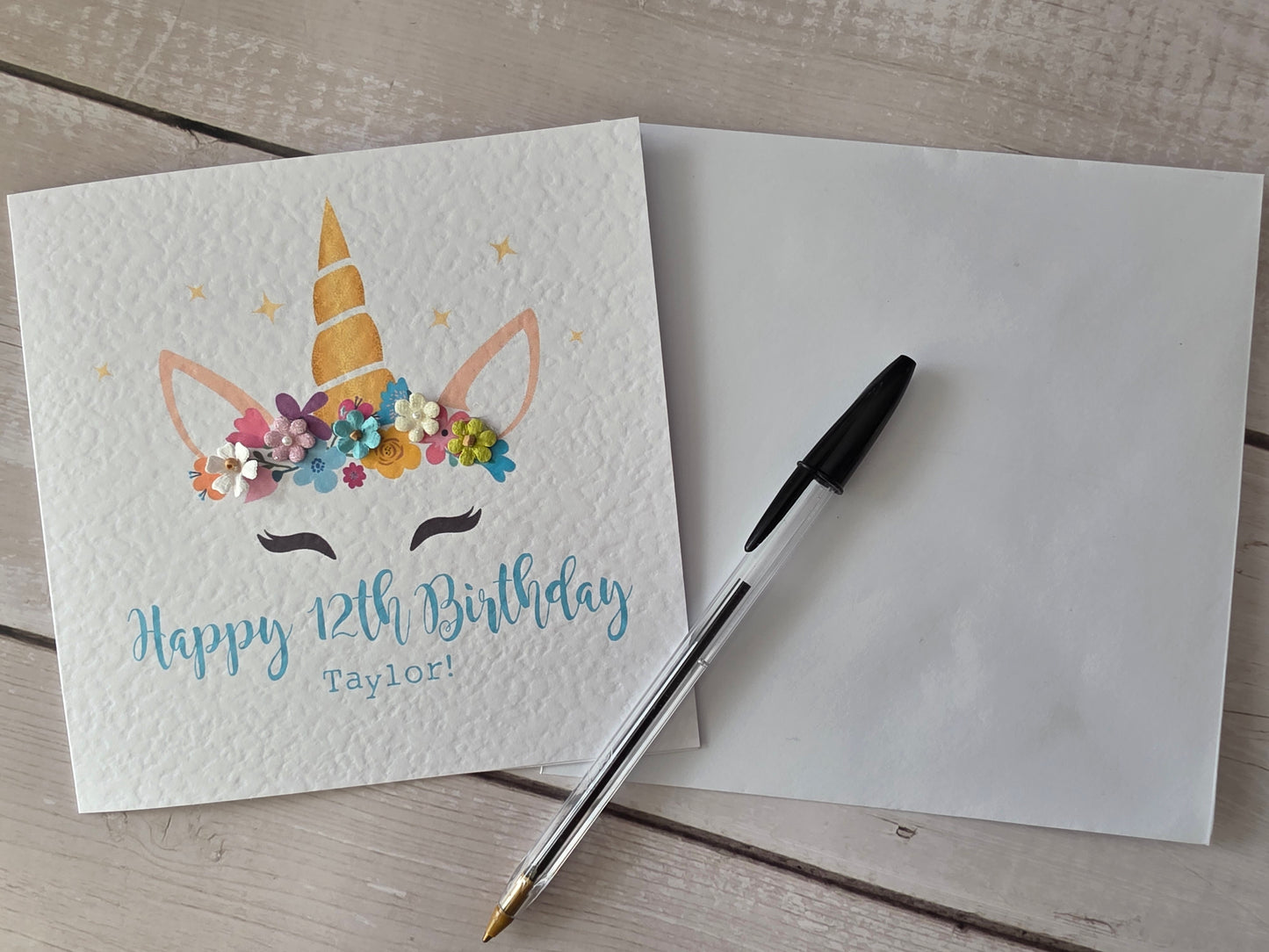 Personalised Unicorn Age Birthday Card